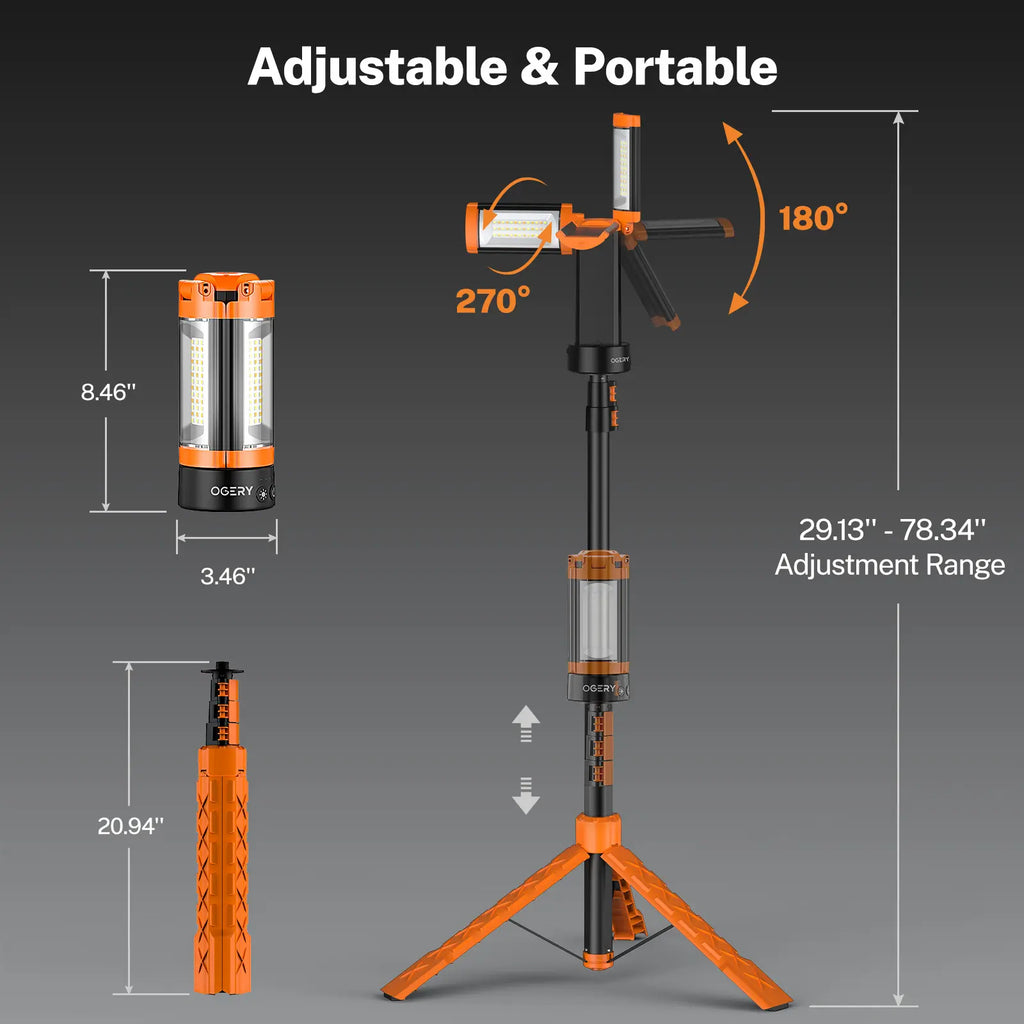 OGERY 10000mAh Camping Light with Detachable Tripod